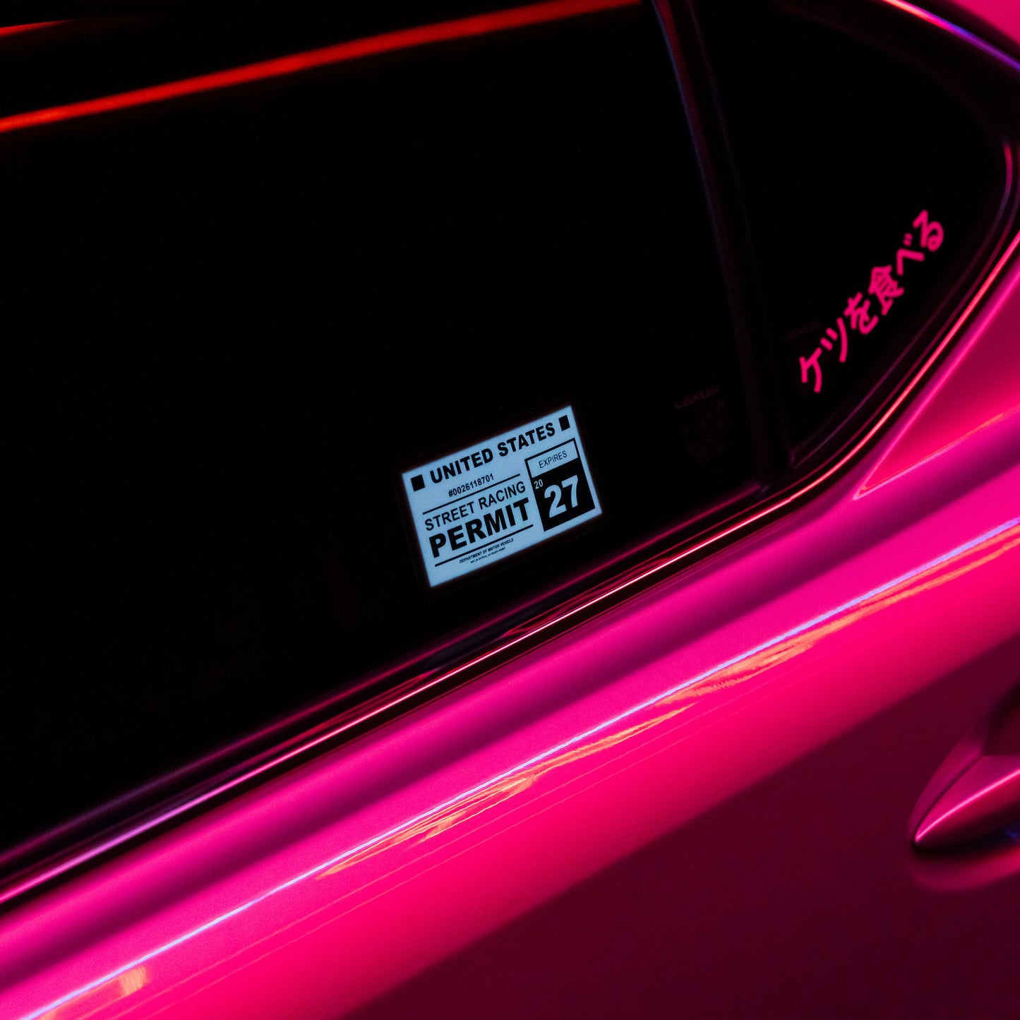 Street Racing Permit Glow/LED Panel